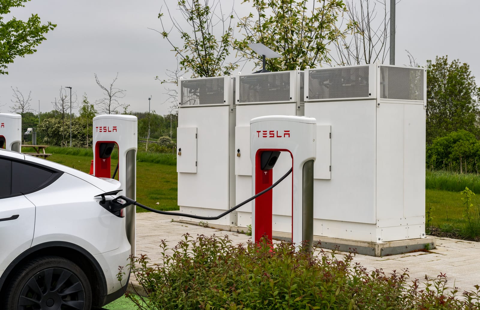 Tesla Electric Car Charging Station