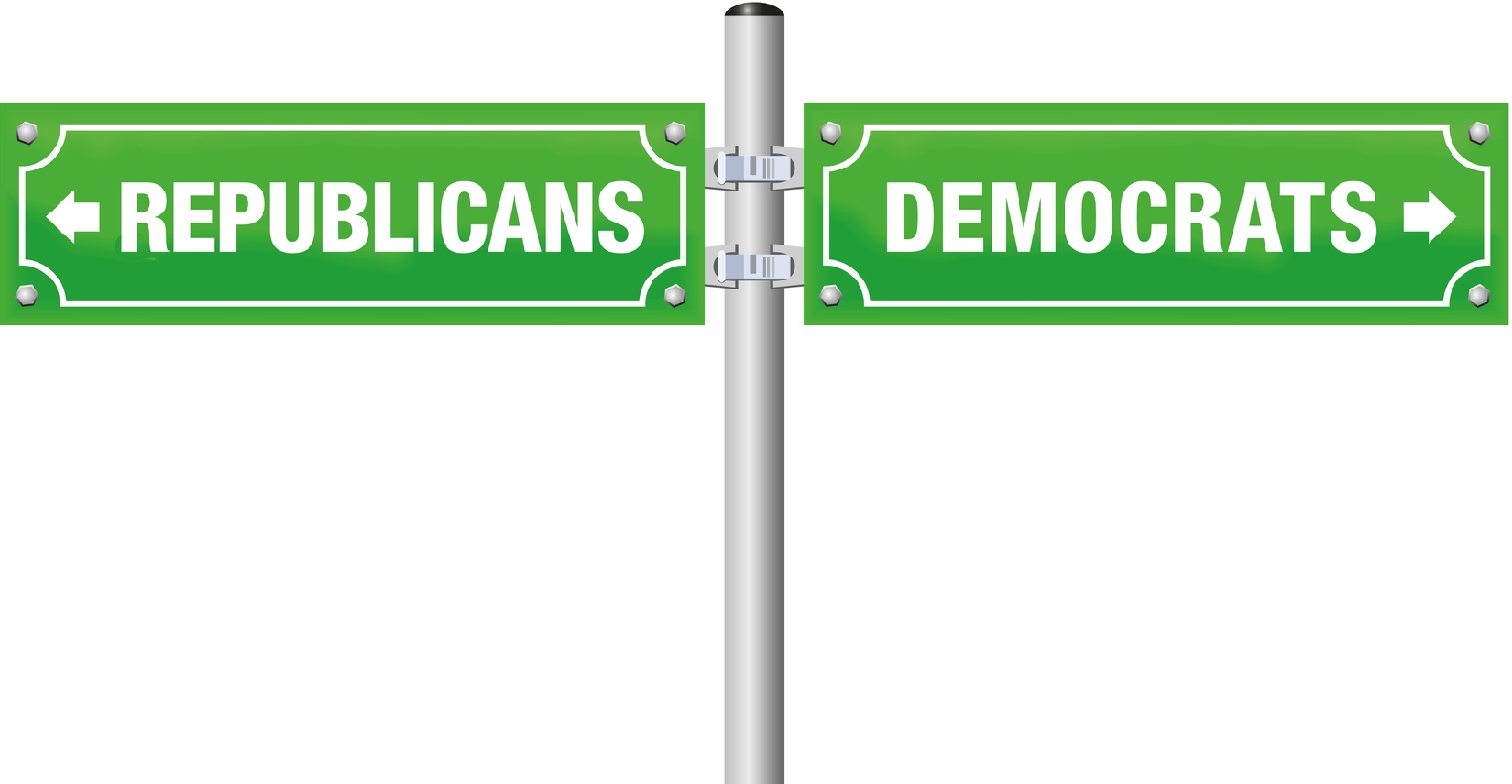 Republicans Democrats Street Sign