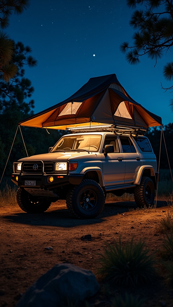 Install Magnetic LED Strips Under Your Rooftop Tent