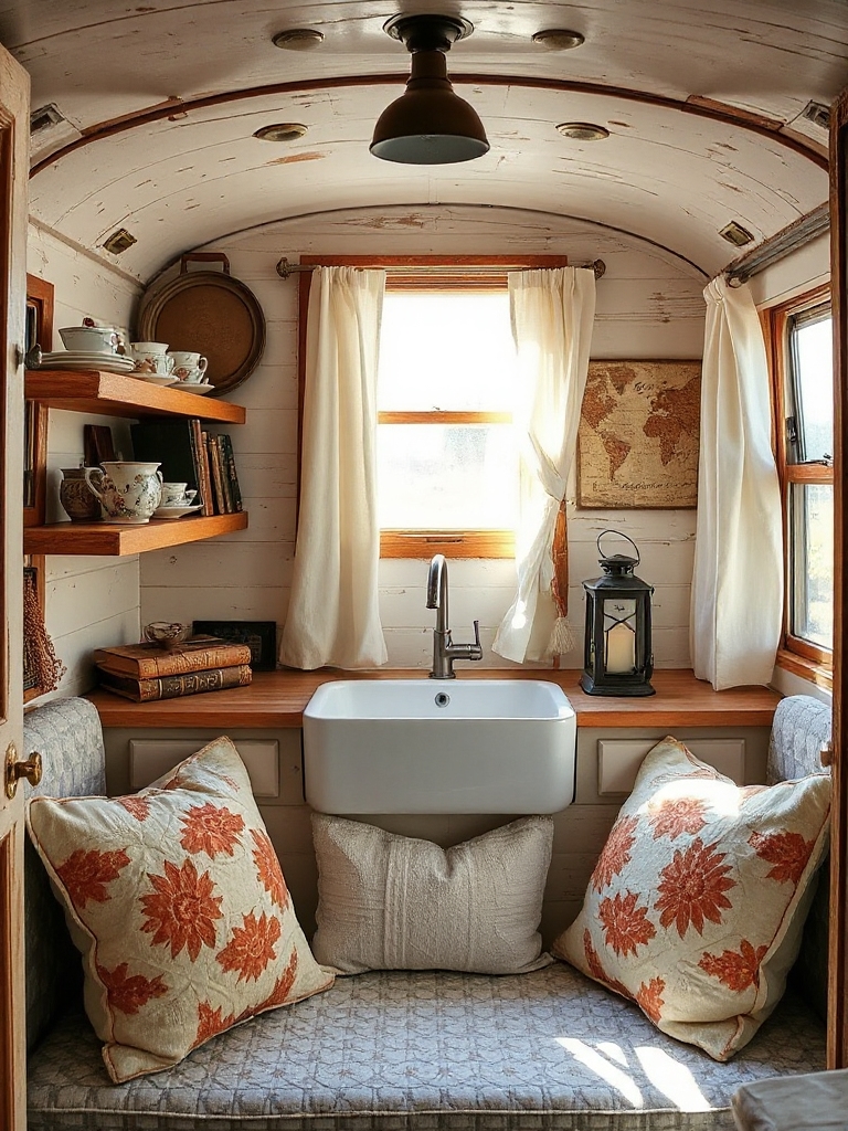 Rustic Open Shelving With Vintage Finds