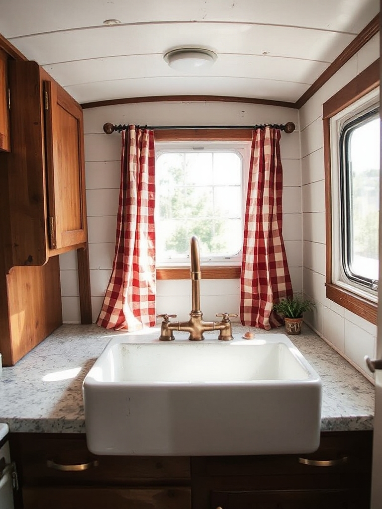Farmhouse Sink With Copper Fixtures