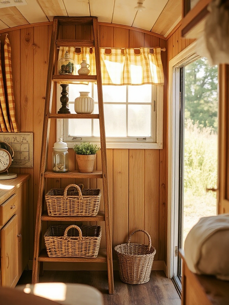 Vintage Ladder Display and Storage