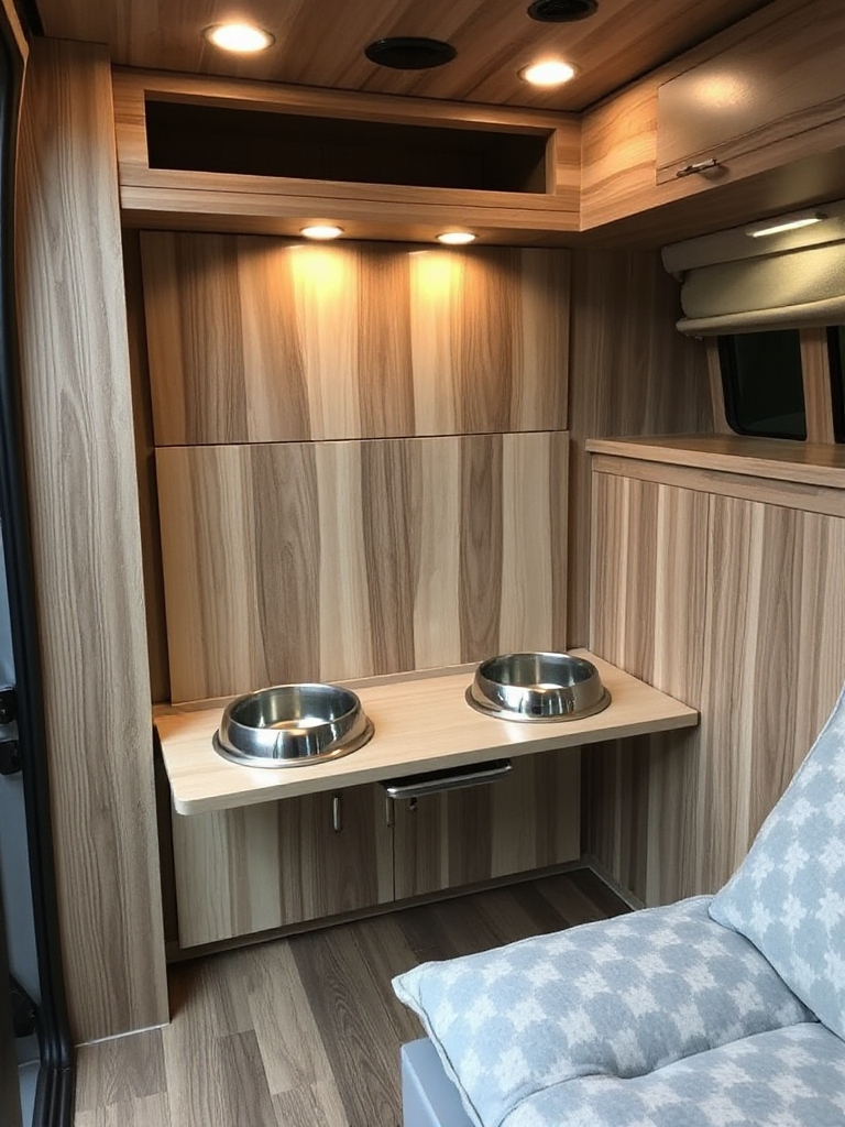 Fold-Down Pet Feeding Stations