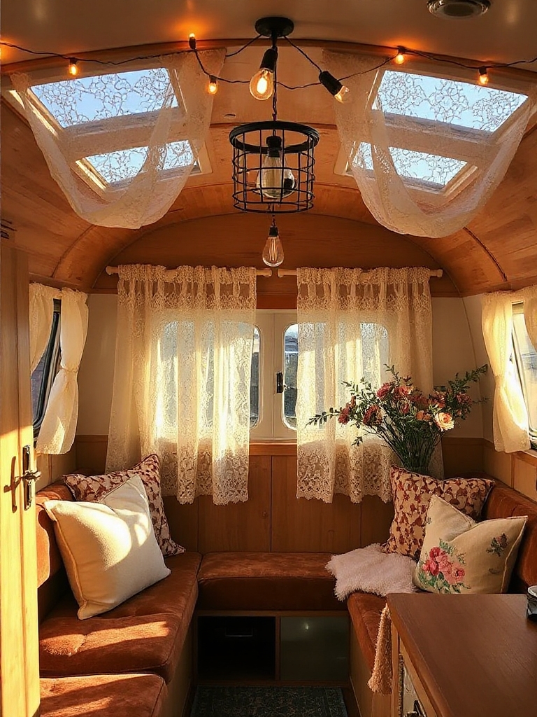 Dreamy Lace Curtains and String Light Combinations