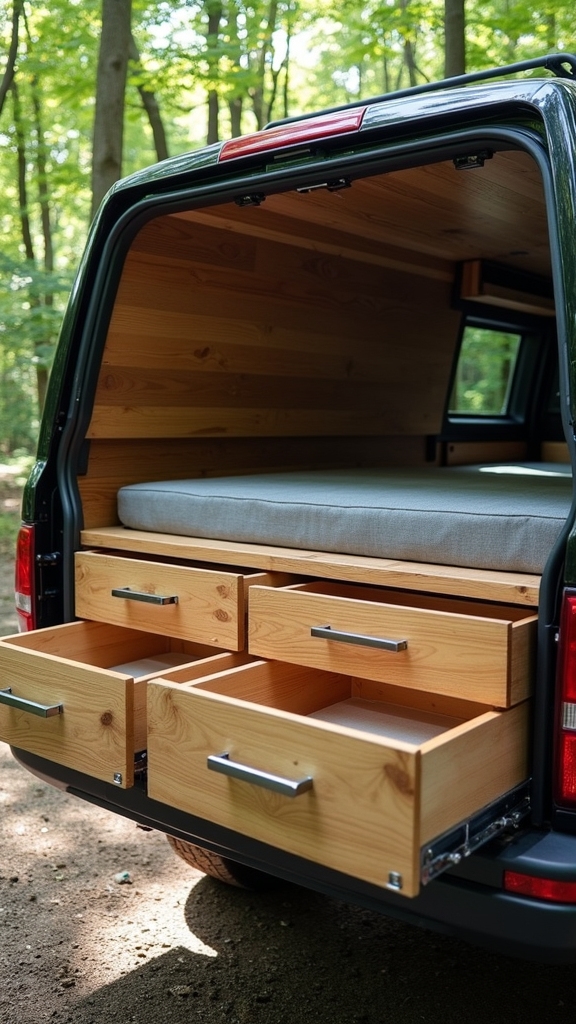 Minimalist Sleeping Platform With Storage Drawers