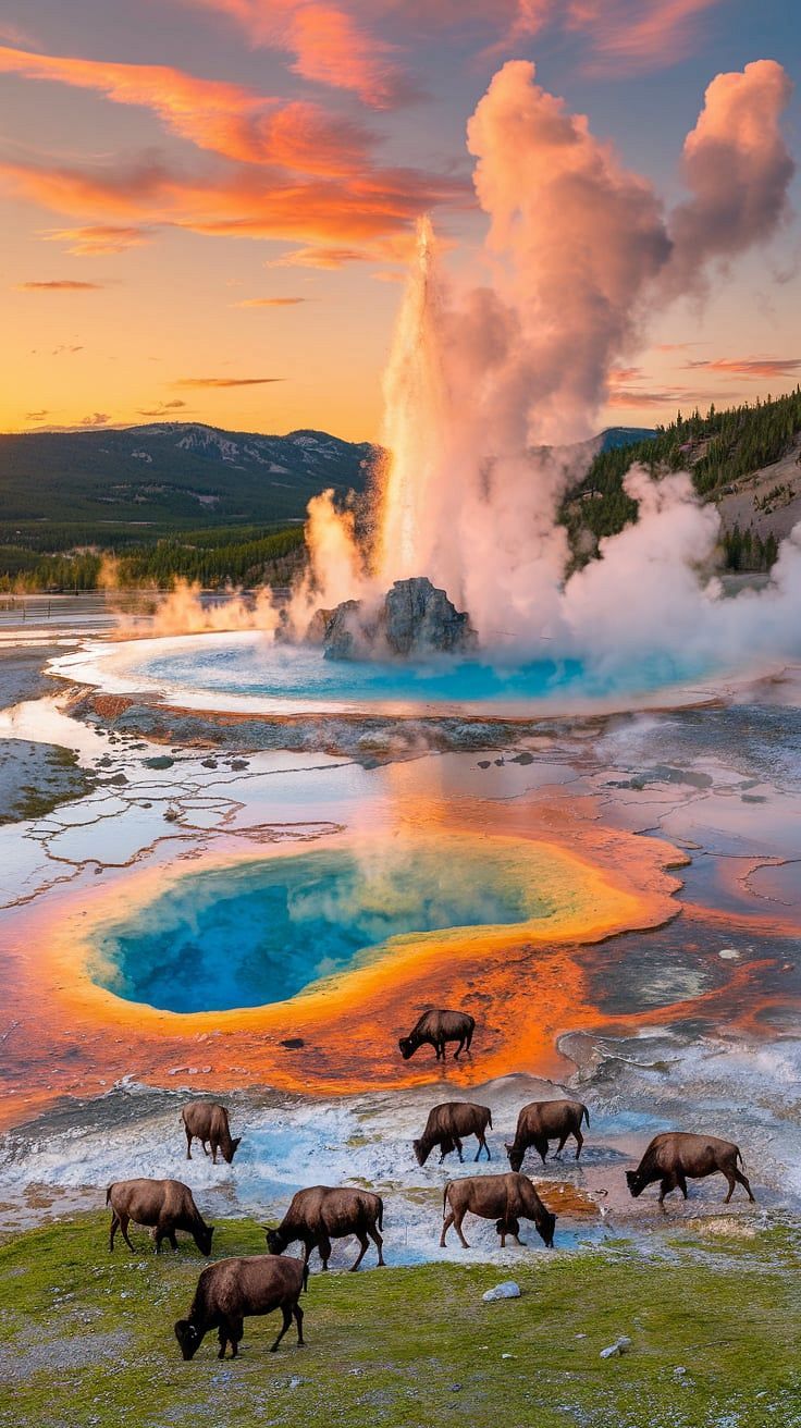 Yellowstone National Park – Geysers, Wildlife, and Otherworldly Landscapes