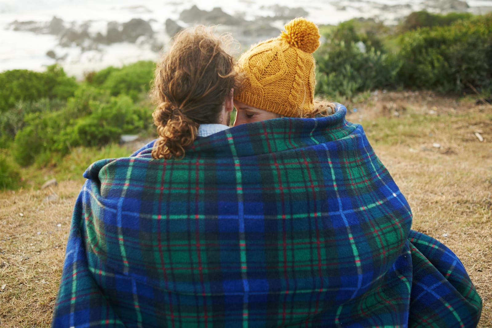 Blankets Wearing By Couple