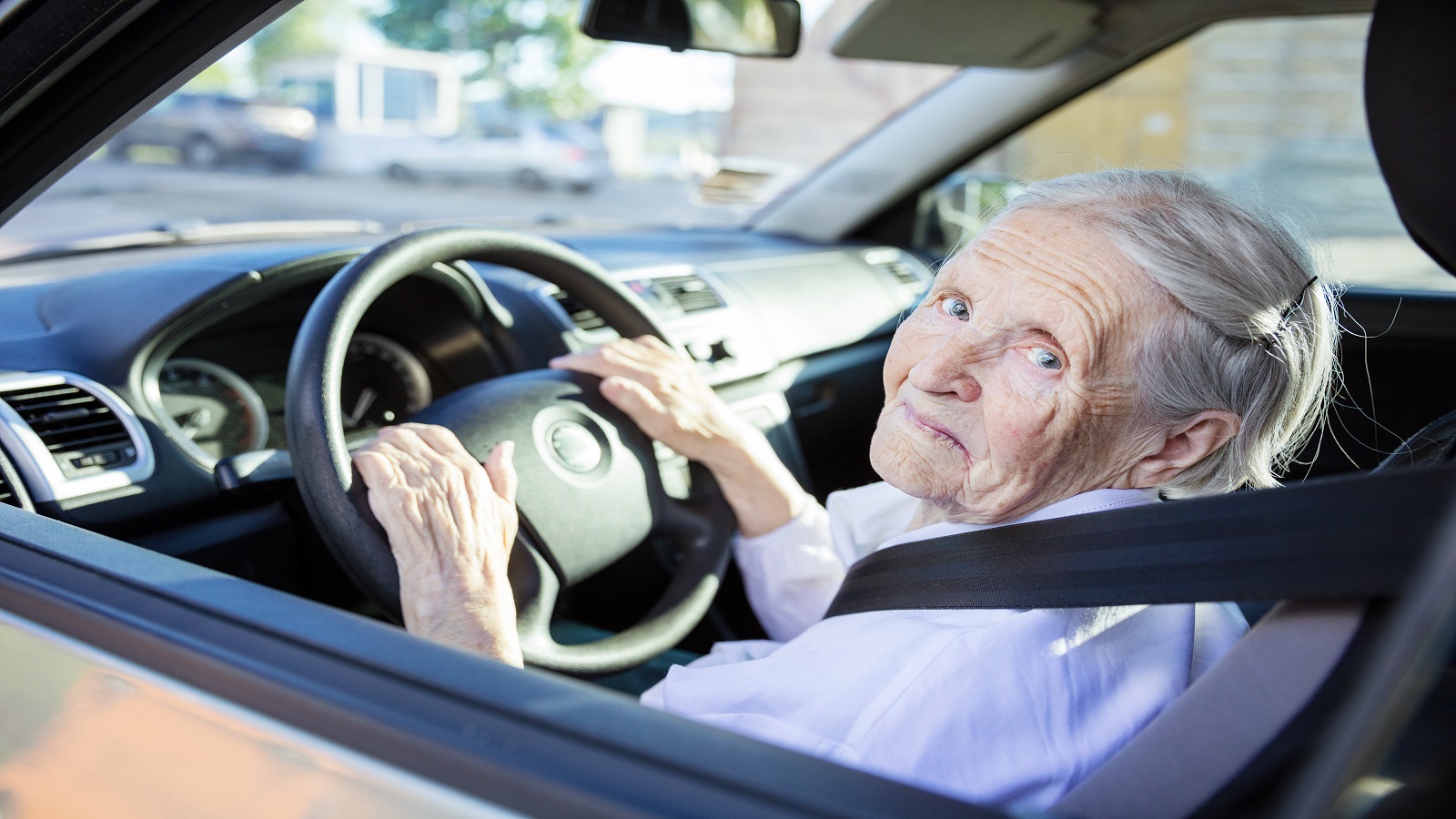 Senior woman driving