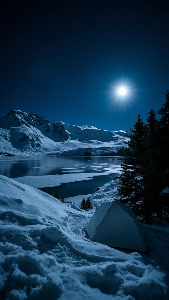 Glacier Glow: Icy Whites with Deep Navy Layers