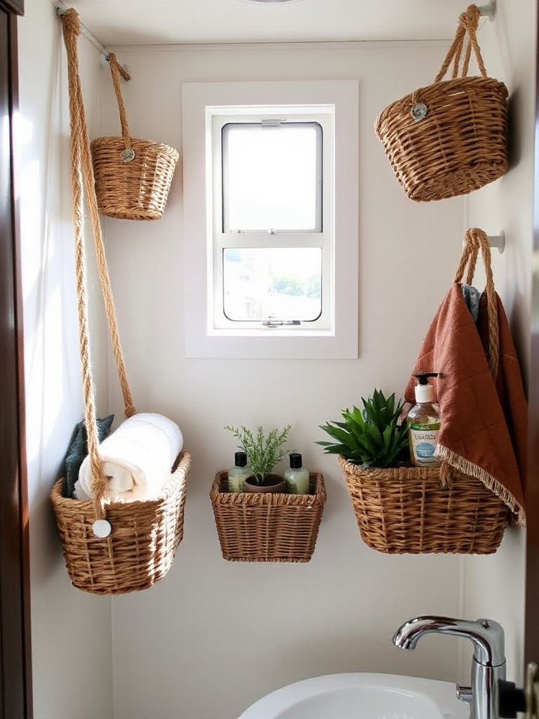 Using Hanging Baskets for Additional Storage