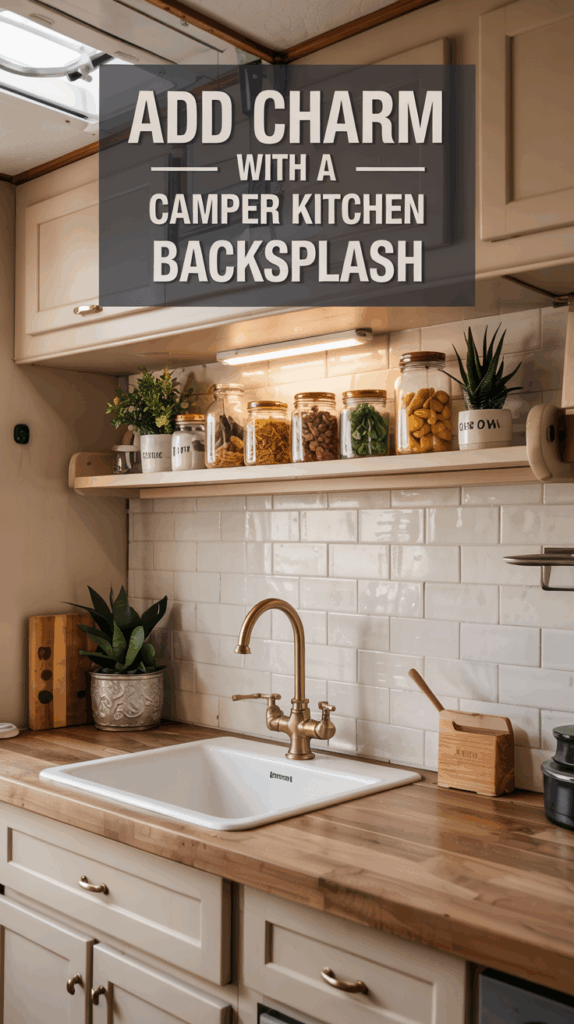 Add Charm With a Camper Kitchen Backsplash