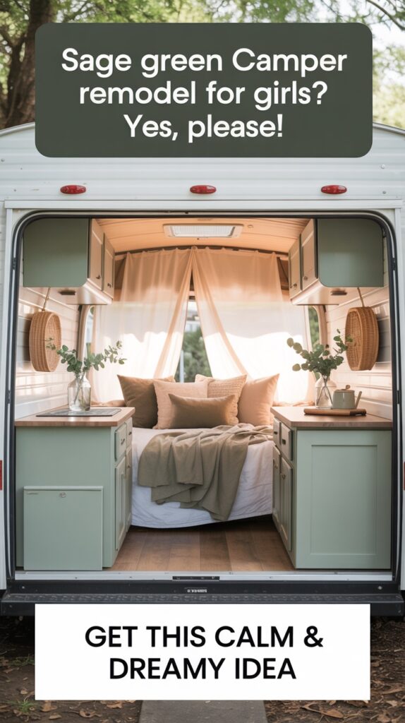 Calm and Dreamy: Sage Green Pop Up Camper Remodel Ideas