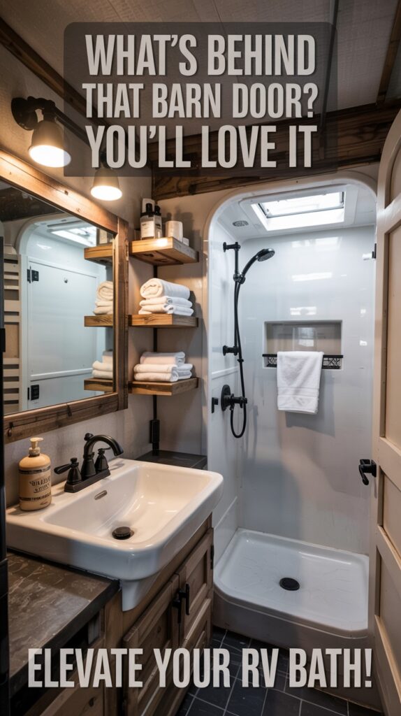 Chic Travel Trailer Bathroom Remodel With Modern Fixtures