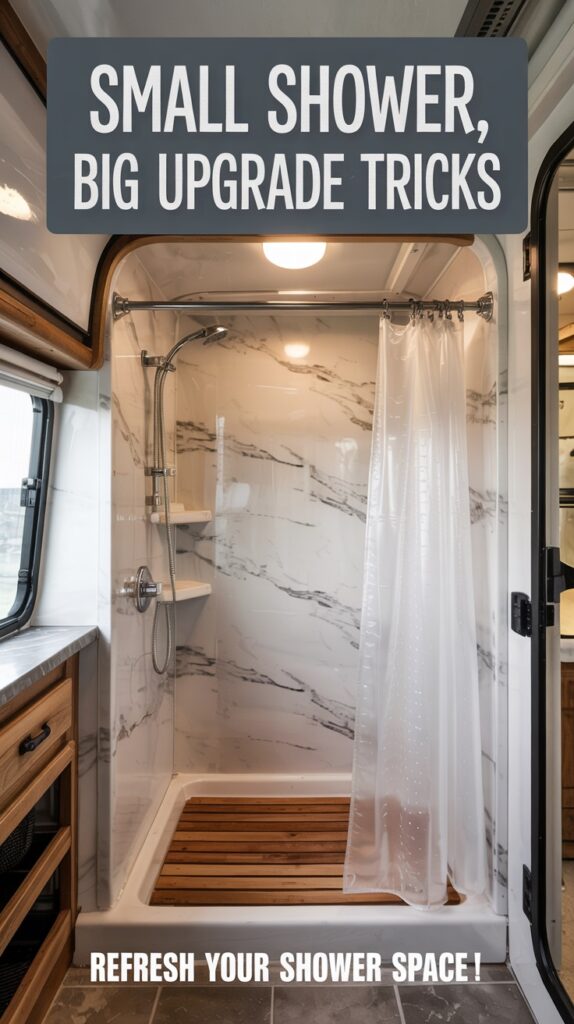Compact Shower Remodel in Tiny Travel Trailers