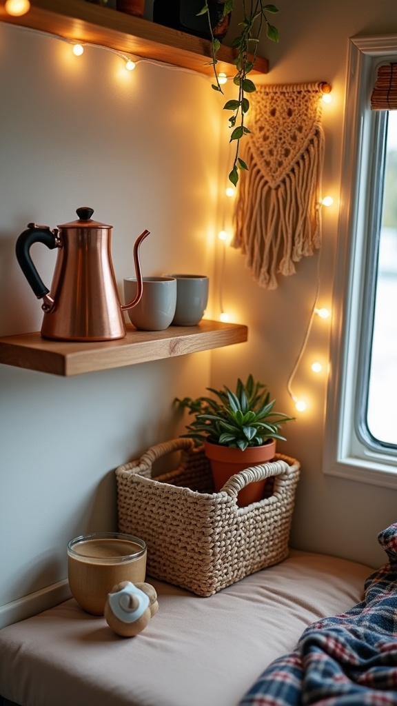 cozy home coffee station