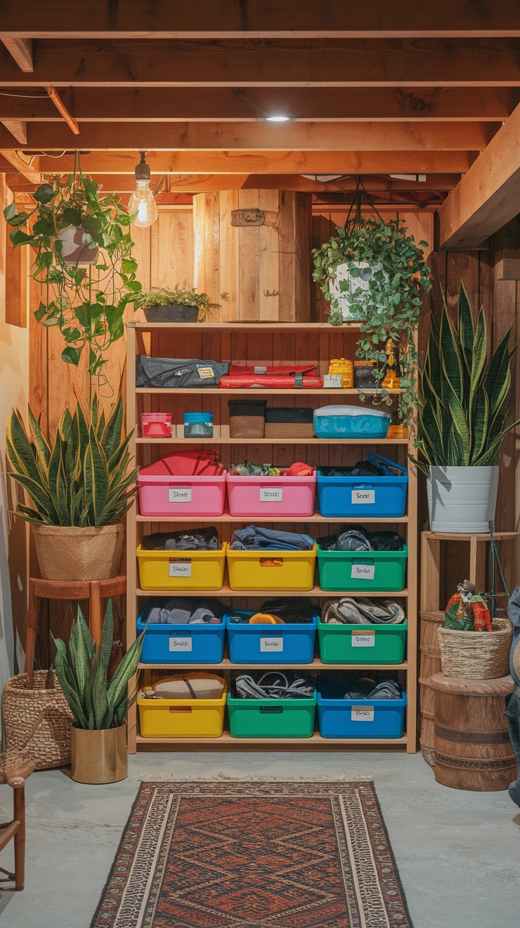 maximizing basement storage space