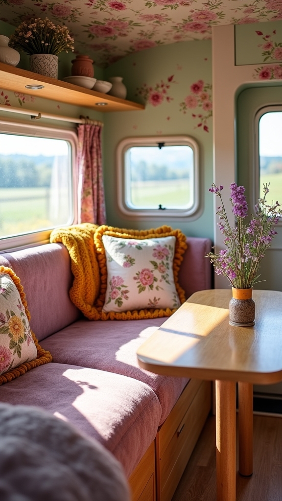 Floral Wallpaper and Textile Combinations