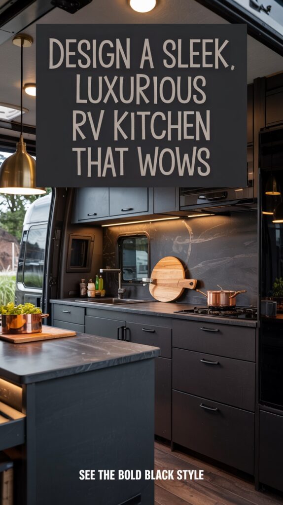 All Black Camper Kitchen Remodel: Sleek & Sophisticated