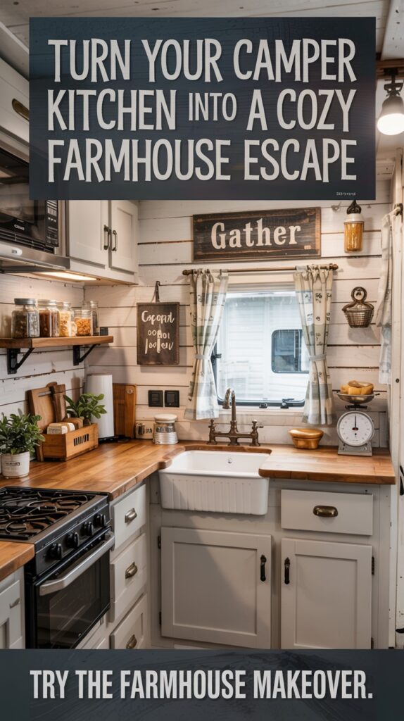 Farmhouse-Style Camper Kitchen Remodel: Rustic Charm on Wheels