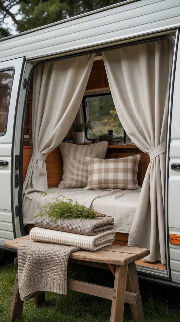 Upgrading Camper Fabrics With Farmhouse Charm