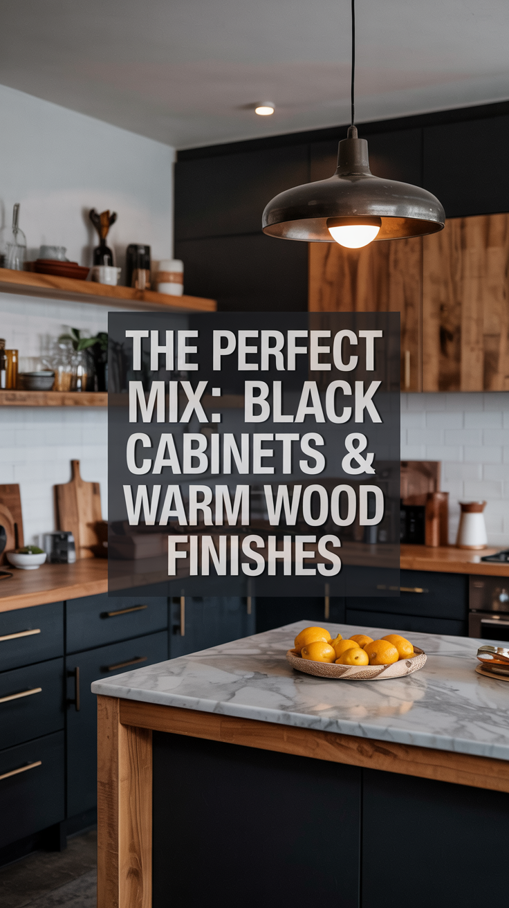 15 Black and Natural Wood Kitchen Ideas That Feel Cozy and Inviting