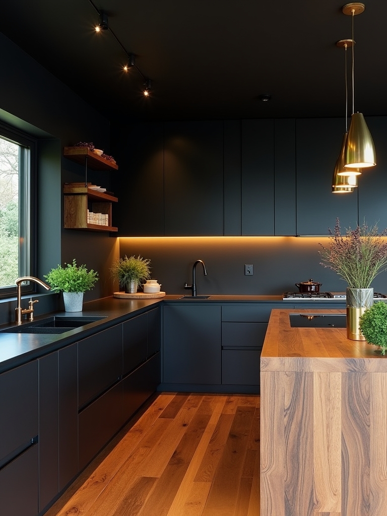 Embrace the Contrast of Black and Oak