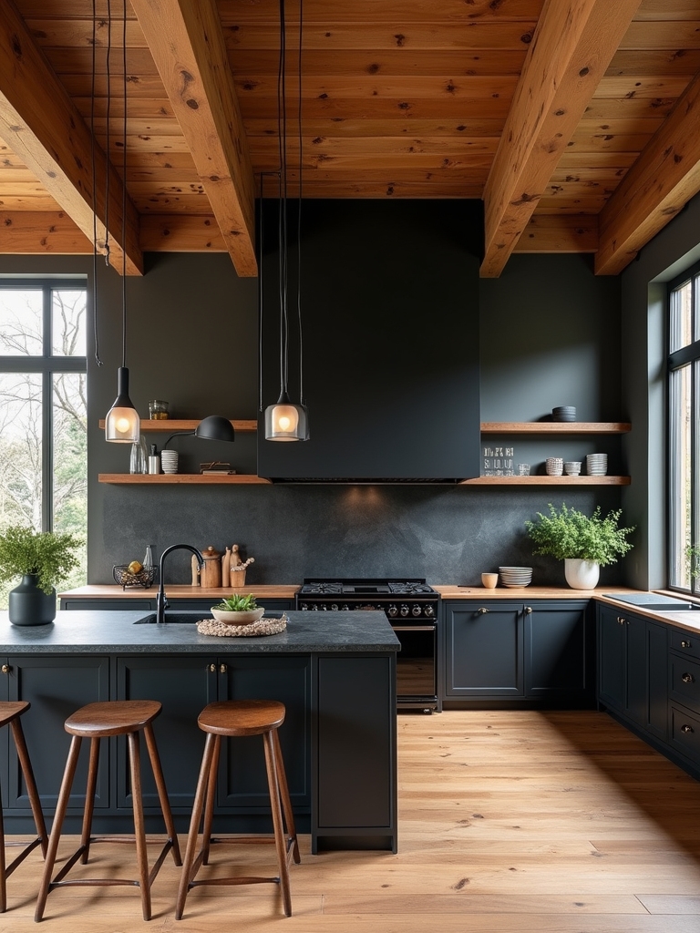 Highlight Architectural Elements With Black and Wood