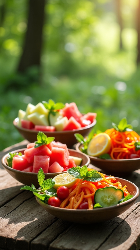 Fresh Vegetable and Fruit Salads