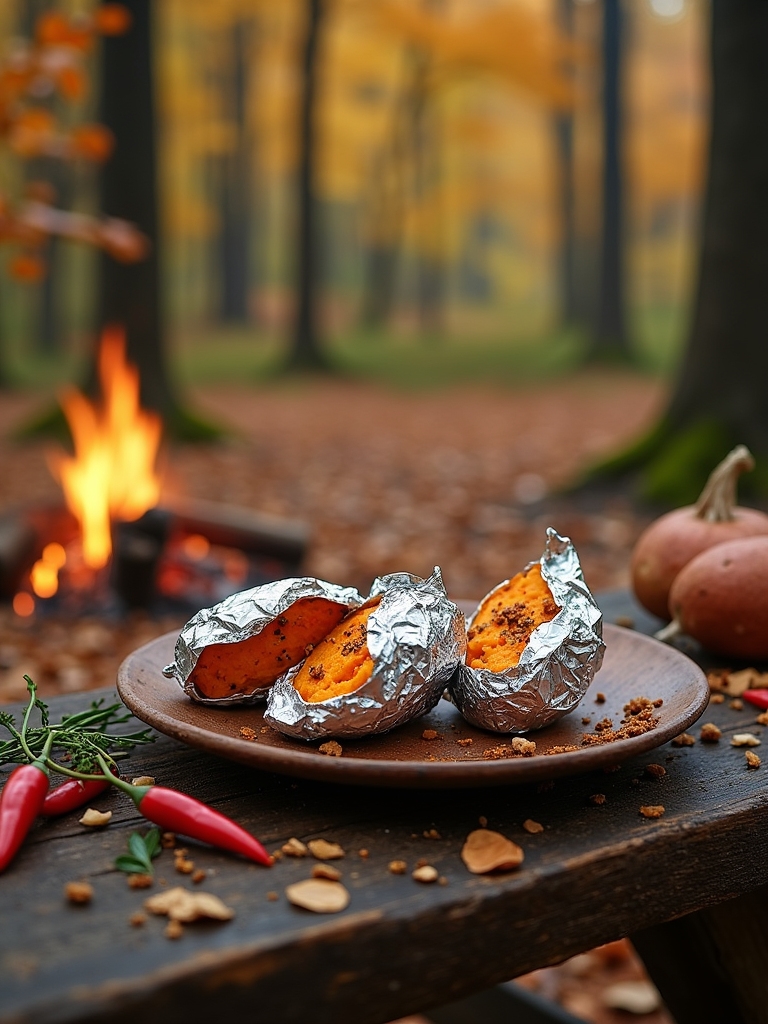 Foil-Wrapped Sweet Potatoes With Chili