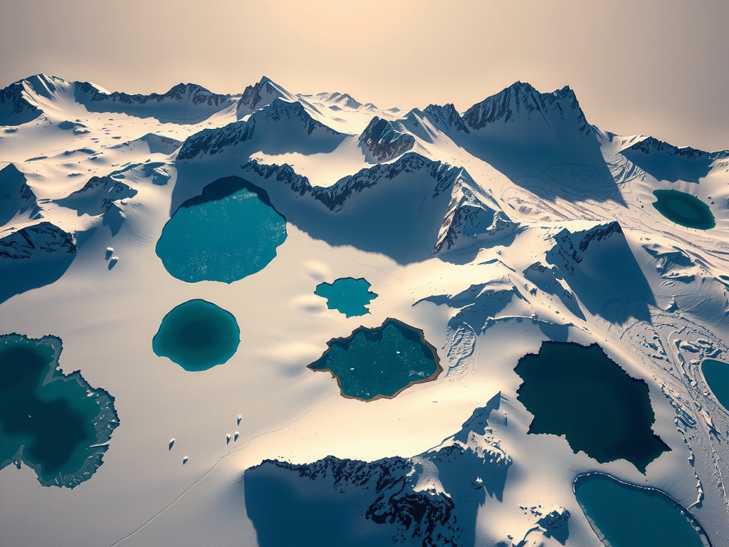 snowy mountain lakes landscape