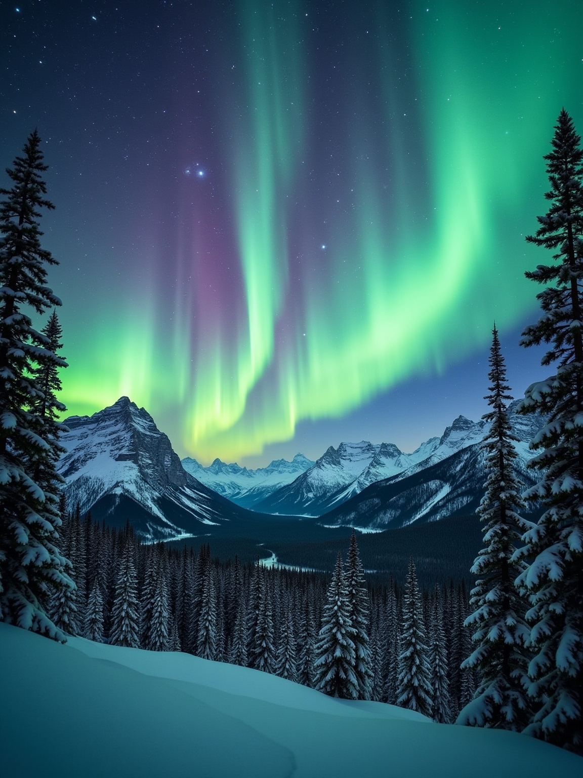 stunning aurora in rockies
