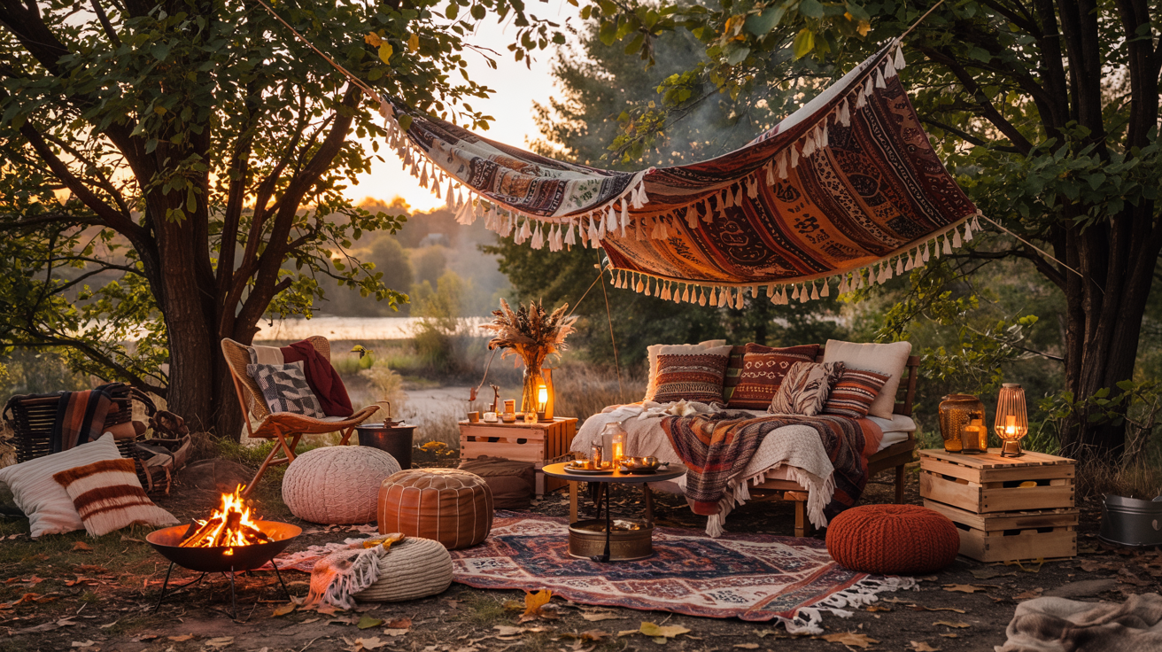21+ Boho Tapestry Camping Aesthetic Ideas for Free Spirits