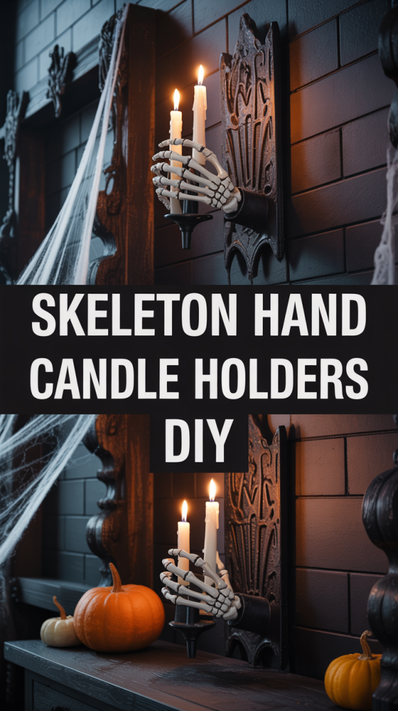 DIY Skeleton Hand Candle Holders