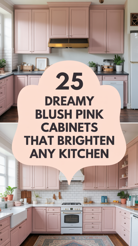 Glossy Blush Pink Cabinets for Contemporary Glam