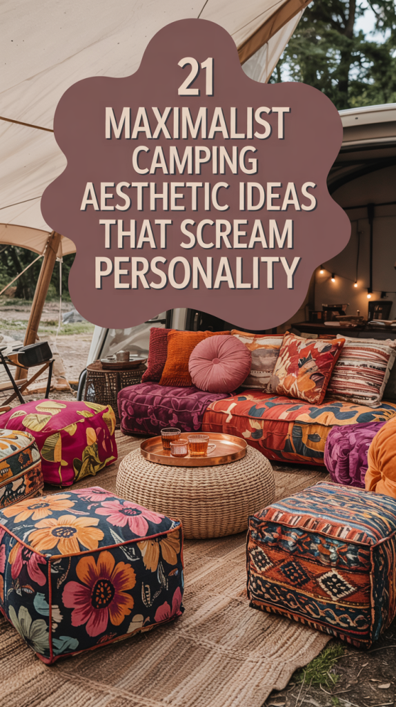 Mix Geometric and Floral Prints on Floor Cushions and Poufs