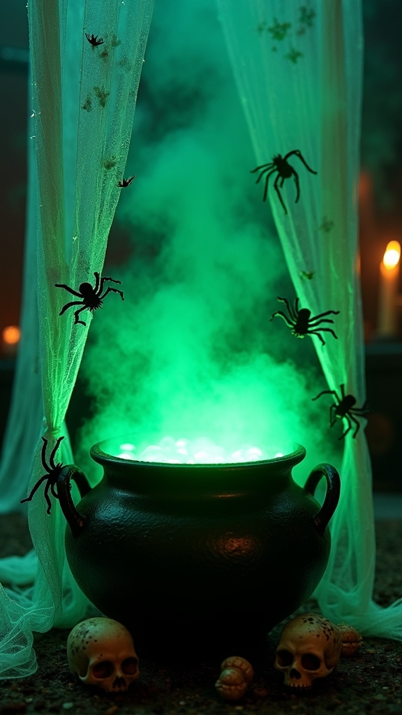 atmospheric halloween centerpiece setup
