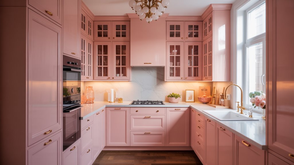 blush pink kitchen cabinets