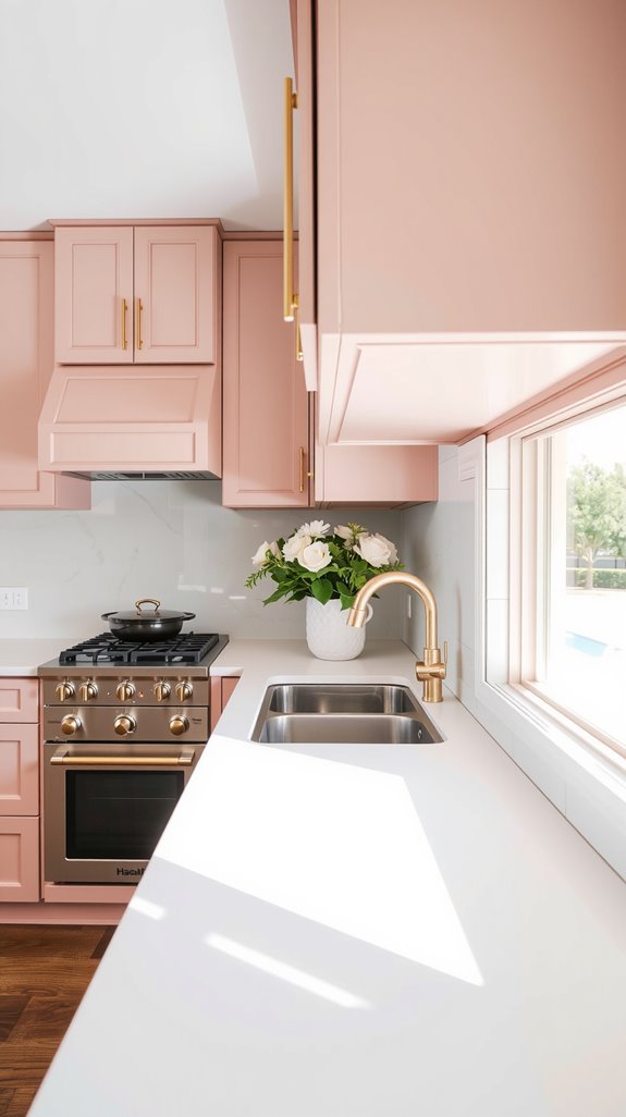 blush pink kitchen elegance