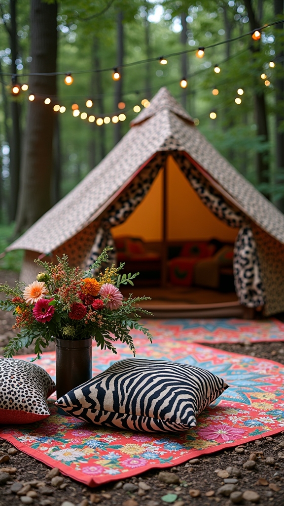 bold floral animal contrast design