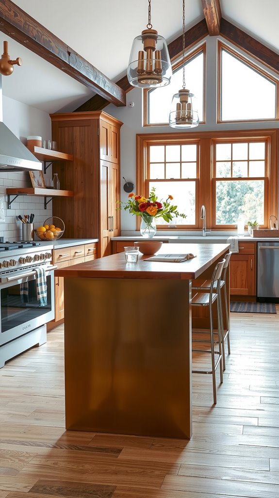 brass and chrome kitchen elegance