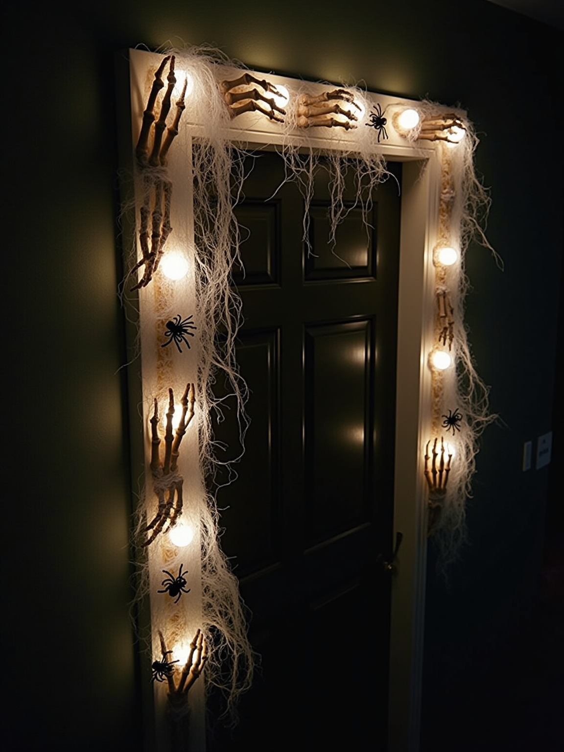 creepy skeleton door decor