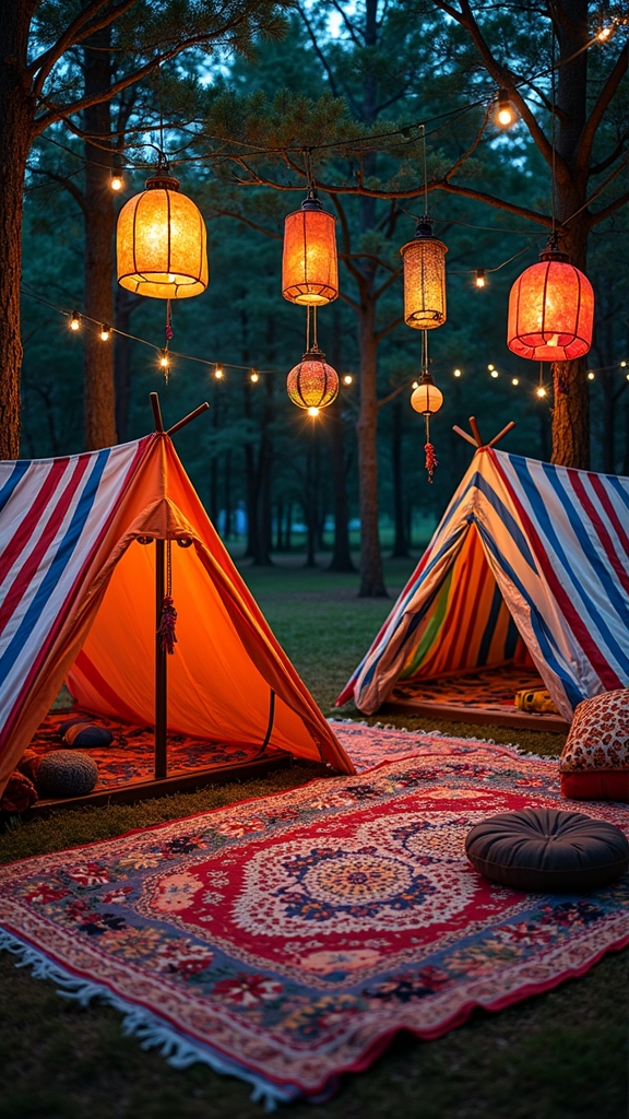 fabric wrapped lanterns for ambiance