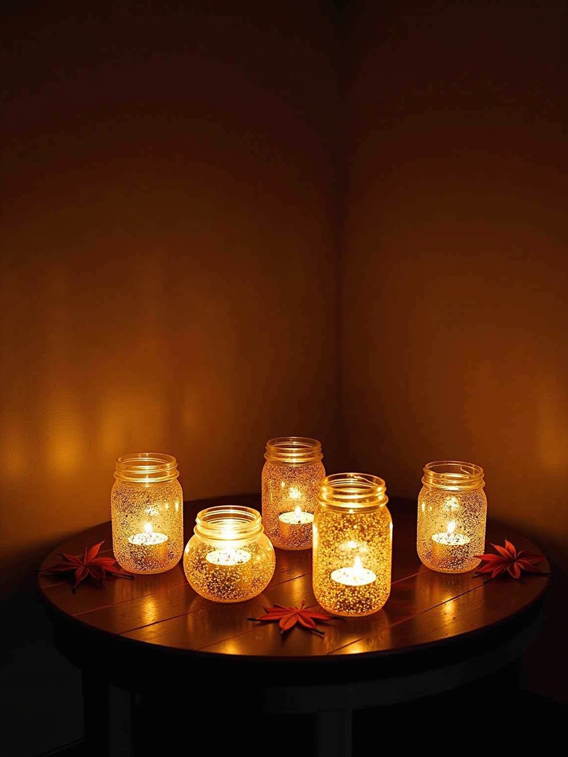 glittery glowing halloween lanterns