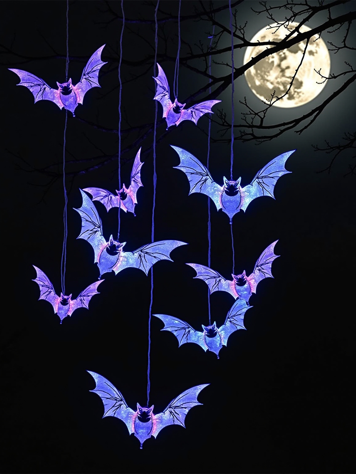 illuminated halloween bat decorations