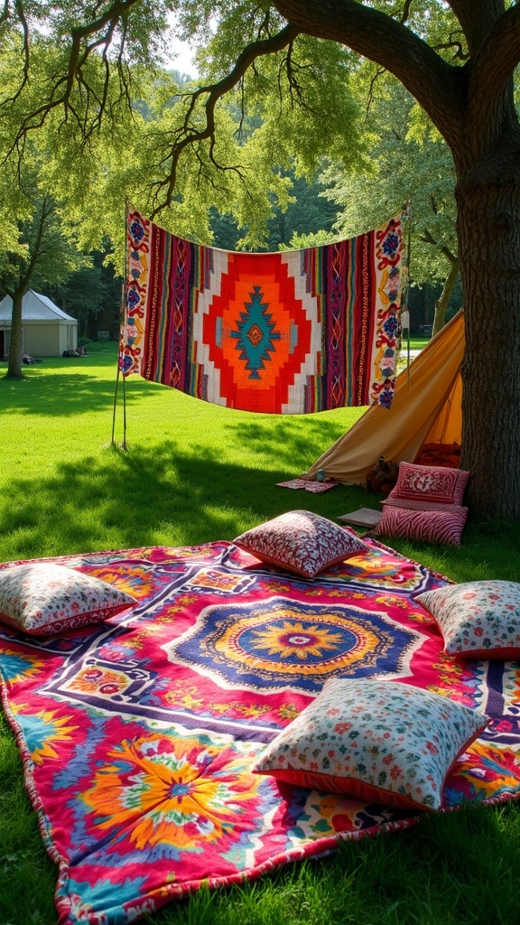 maximalist patterned picnic blankets