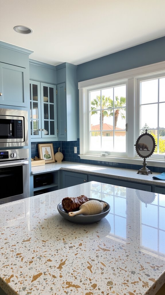 ocean inspired terrazzo countertops