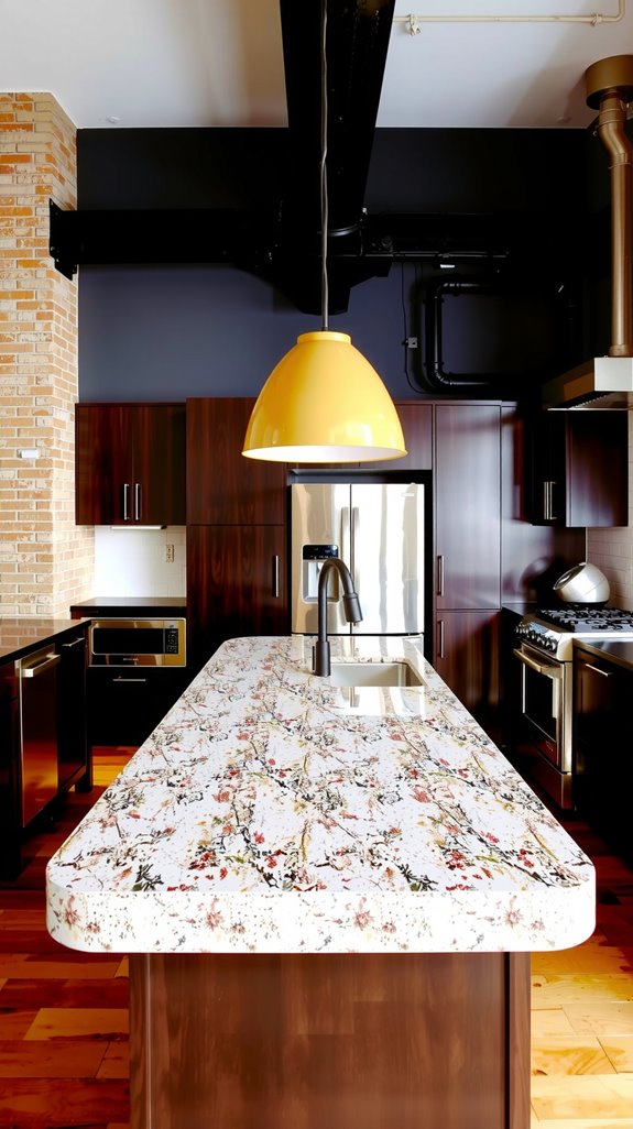 polished terrazzo waterfall edges