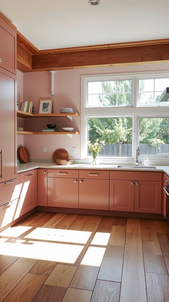 rustic blush meets natural wood