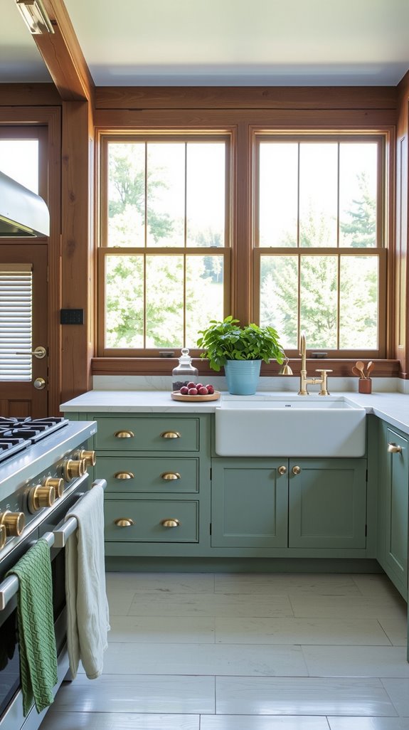 sage green farmhouse kitchen design
