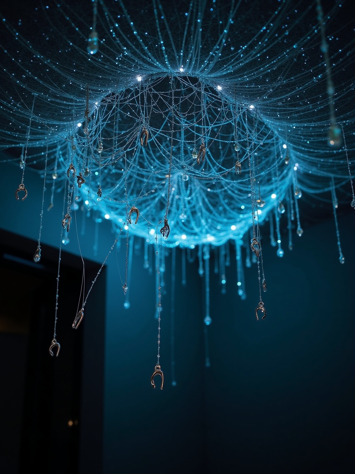 secure ceiling spider web